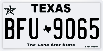 TX license plate BFU9065