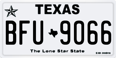 TX license plate BFU9066