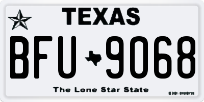 TX license plate BFU9068