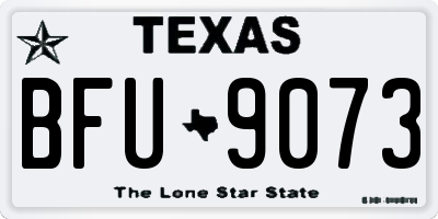 TX license plate BFU9073