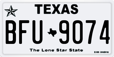 TX license plate BFU9074