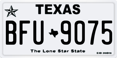 TX license plate BFU9075