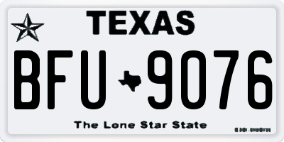 TX license plate BFU9076