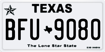 TX license plate BFU9080