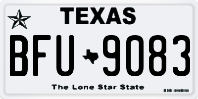 TX license plate BFU9083