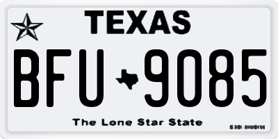 TX license plate BFU9085