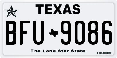 TX license plate BFU9086
