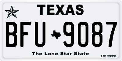 TX license plate BFU9087