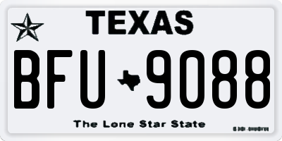 TX license plate BFU9088