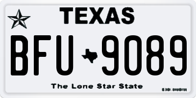 TX license plate BFU9089