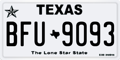 TX license plate BFU9093