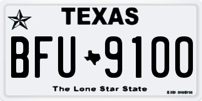 TX license plate BFU9100