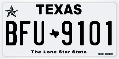 TX license plate BFU9101