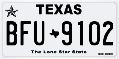 TX license plate BFU9102