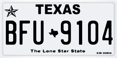 TX license plate BFU9104