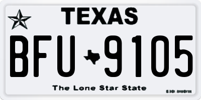 TX license plate BFU9105