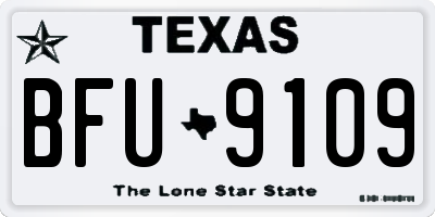 TX license plate BFU9109