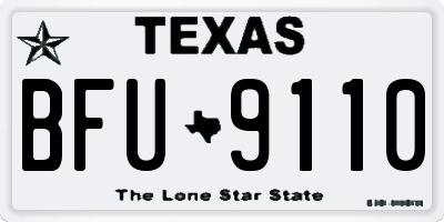 TX license plate BFU9110