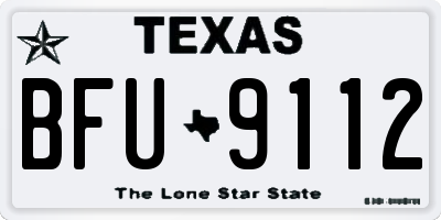 TX license plate BFU9112