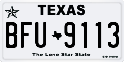 TX license plate BFU9113