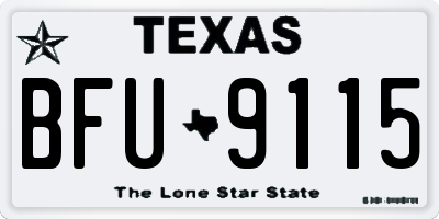 TX license plate BFU9115