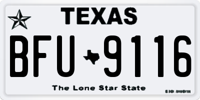 TX license plate BFU9116
