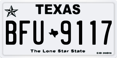 TX license plate BFU9117