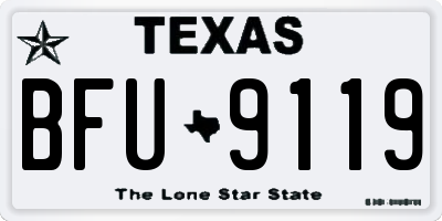 TX license plate BFU9119