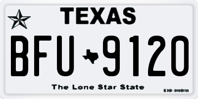 TX license plate BFU9120