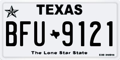 TX license plate BFU9121