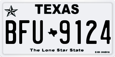 TX license plate BFU9124