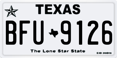 TX license plate BFU9126