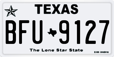 TX license plate BFU9127
