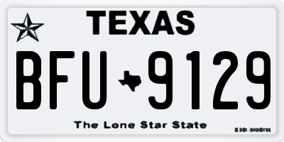 TX license plate BFU9129