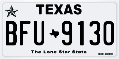TX license plate BFU9130