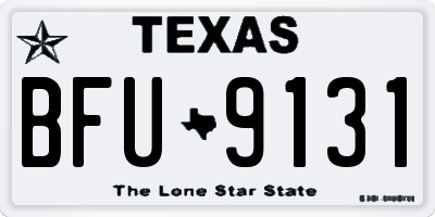 TX license plate BFU9131
