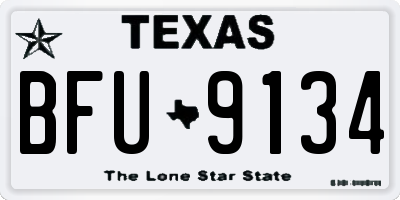 TX license plate BFU9134