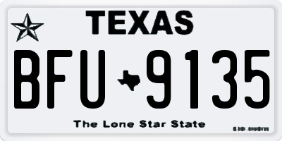 TX license plate BFU9135