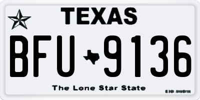TX license plate BFU9136