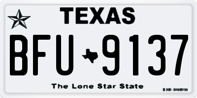 TX license plate BFU9137