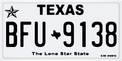 TX license plate BFU9138