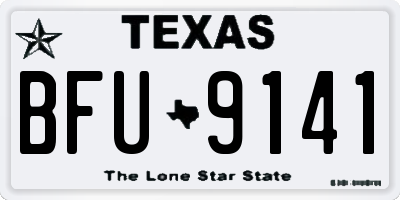 TX license plate BFU9141