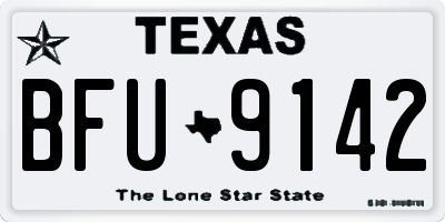 TX license plate BFU9142