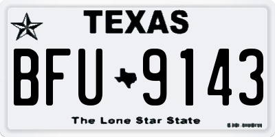 TX license plate BFU9143