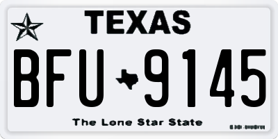 TX license plate BFU9145