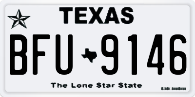 TX license plate BFU9146