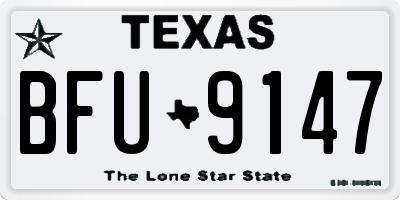 TX license plate BFU9147