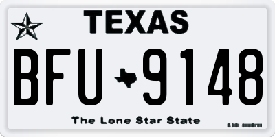 TX license plate BFU9148