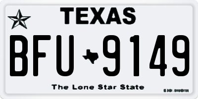 TX license plate BFU9149