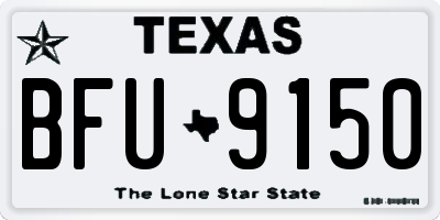 TX license plate BFU9150